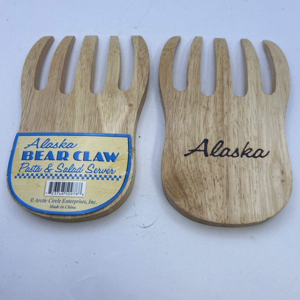 Salad and Pasta Server Set Bear Paw Alaska Souvenir